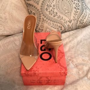 Clear nude heels